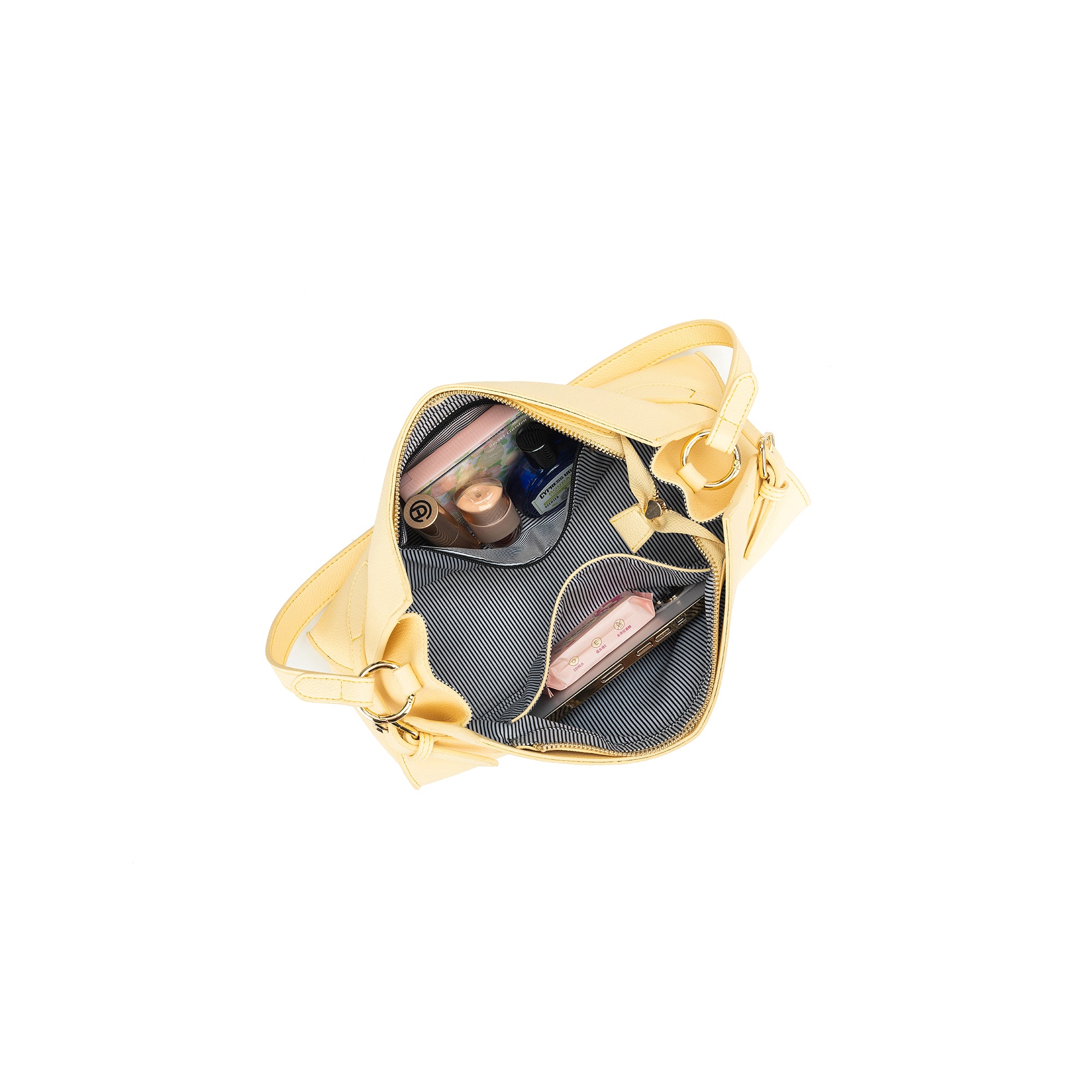 Messina Yellow Chiffon East West Shoulder Bag