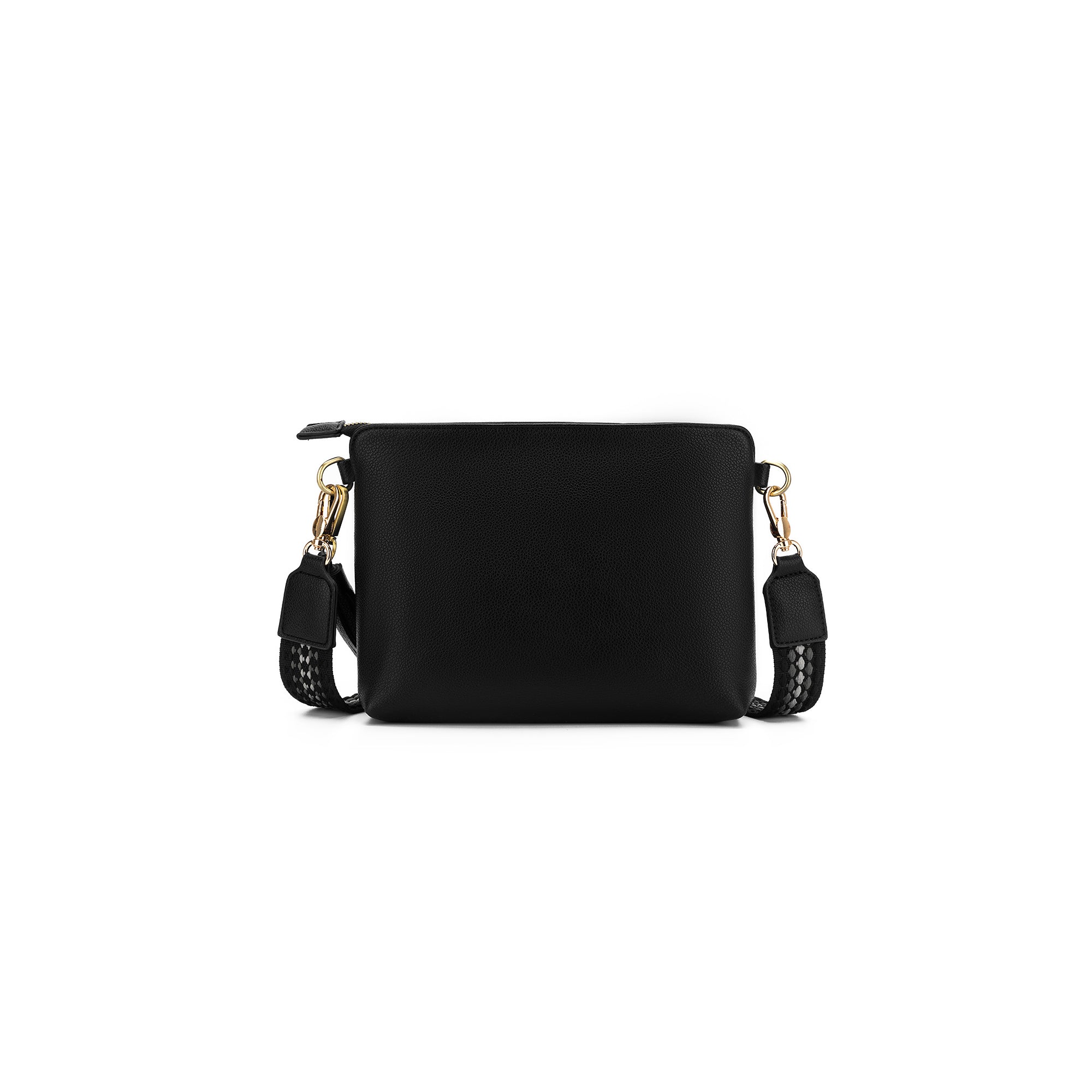 Maggie Black 3 Compartment Crossbody Bag
