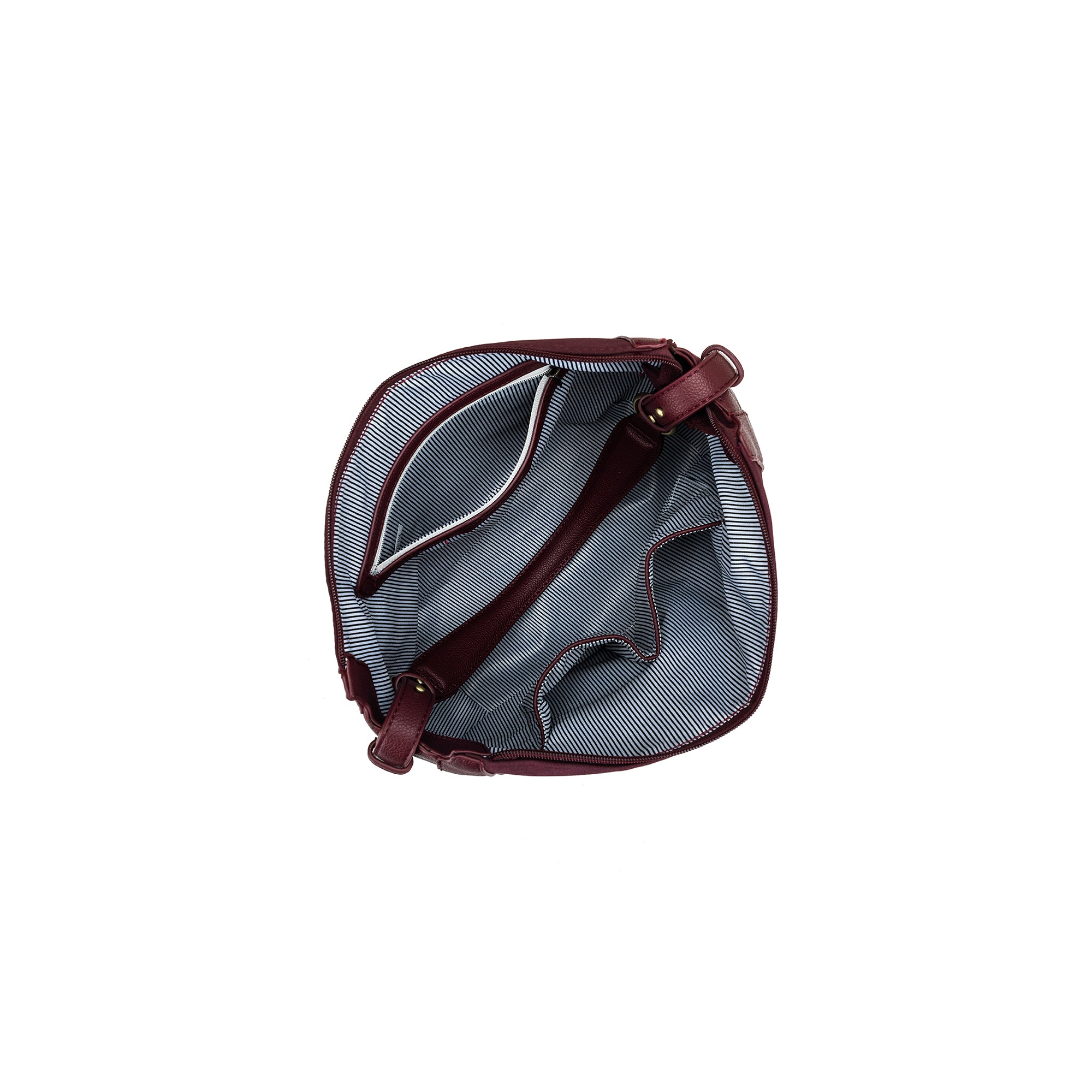 Fleur Burgandy Suedette Top Handle Handbag