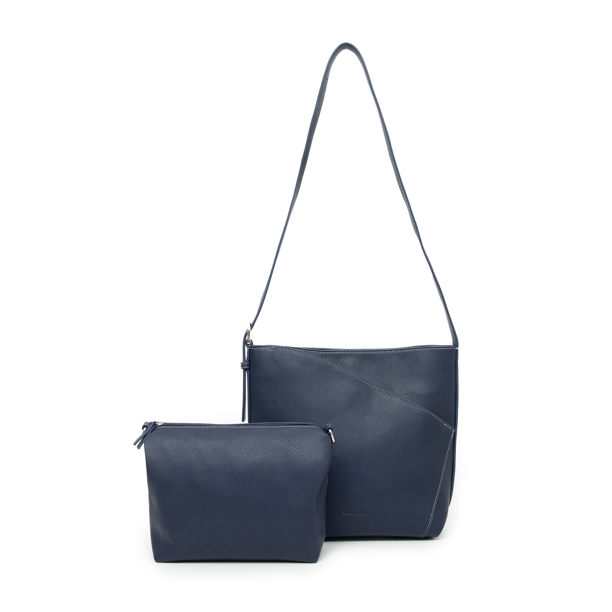 Aryana Navy  Vegan Leather Shoulder & Crossbody Bag