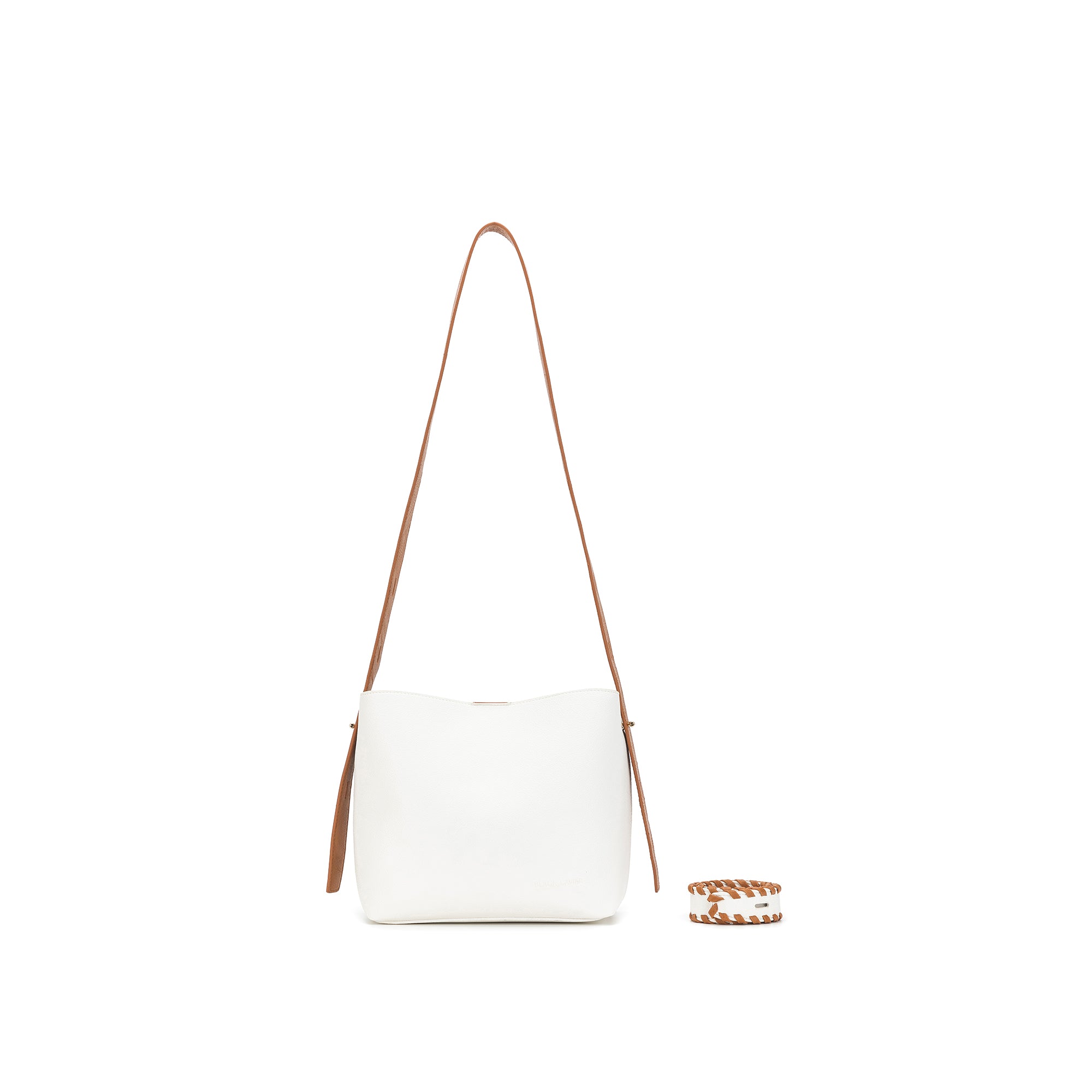Capella White & Tan 3 Compartment Shoulder / Crossbody Bag