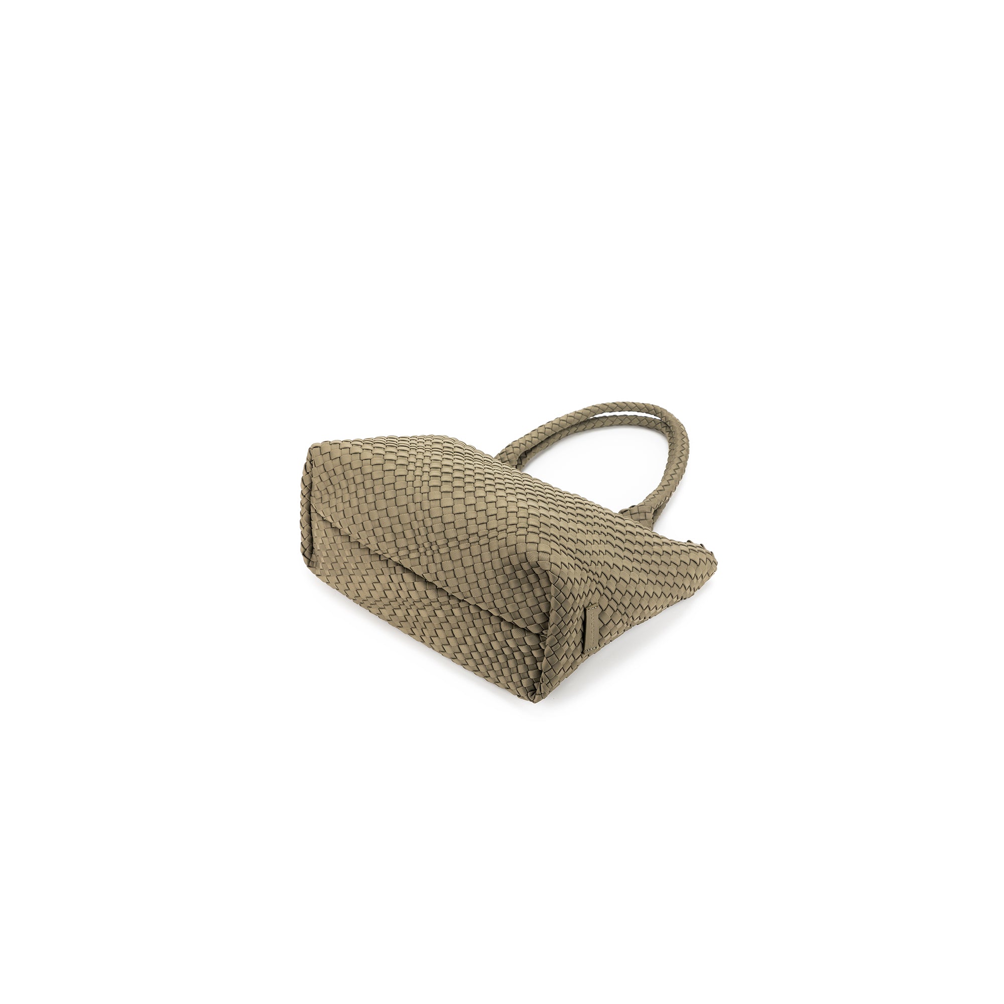 The Hampton Light Olive 2 Piece Handwoven Neoprene Handbag