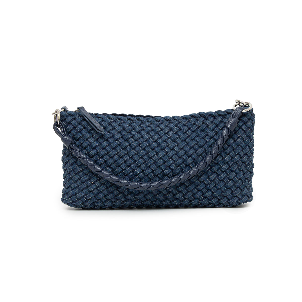 Lolita Denim Blue Woven East West Handbag