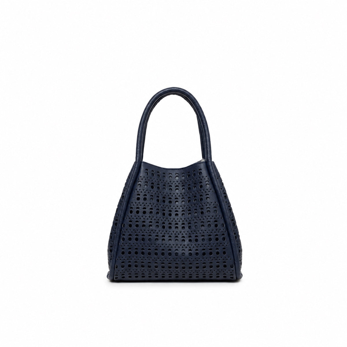 Isabel Navy 3 Piece Perforated Handbag