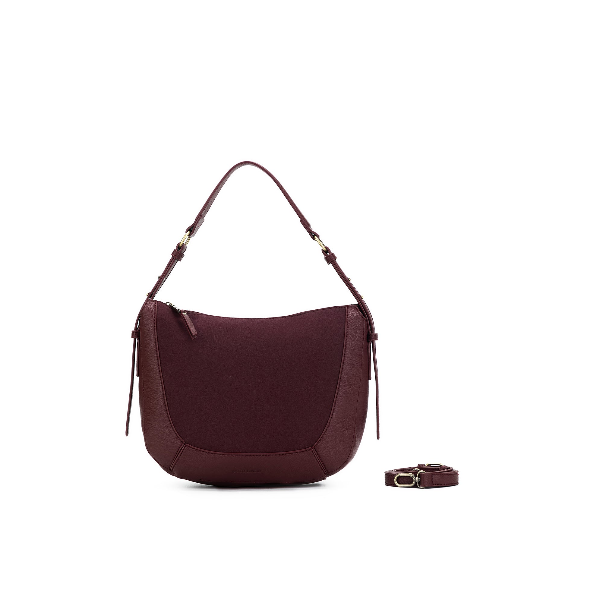 Fleur Burgandy Suedette Top Handle Handbag