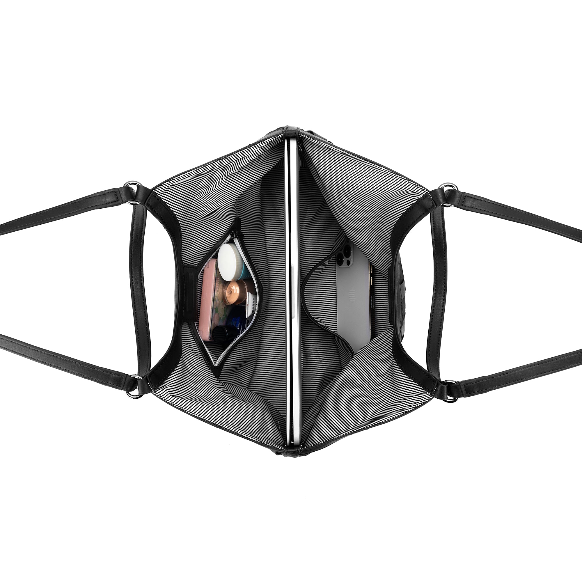 Waverly Black 3 Piece Woven Handbag Tote