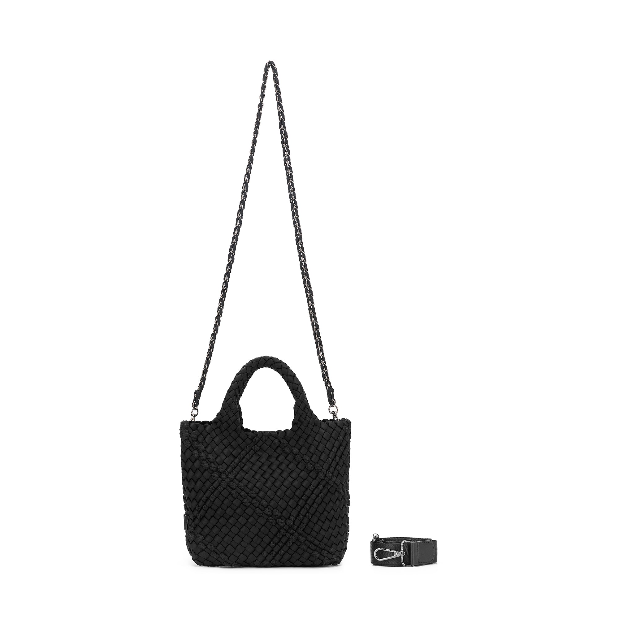 Panarea Black Woven Neoprene Mini Tote