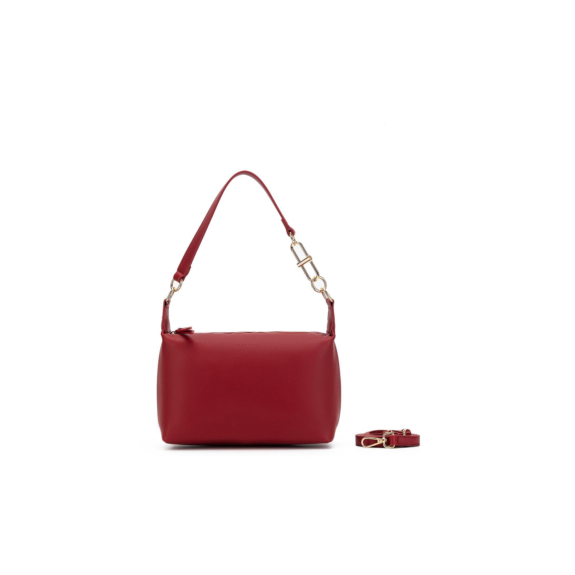 Elodie Deep Red Top Handle Crossbody Bag