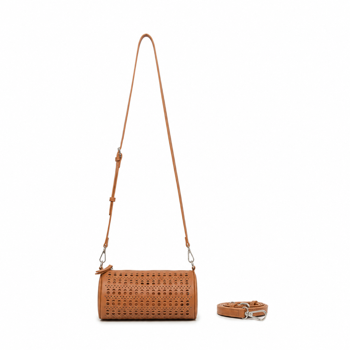 Delilah Tan Barrel Bag Crossbody Bag