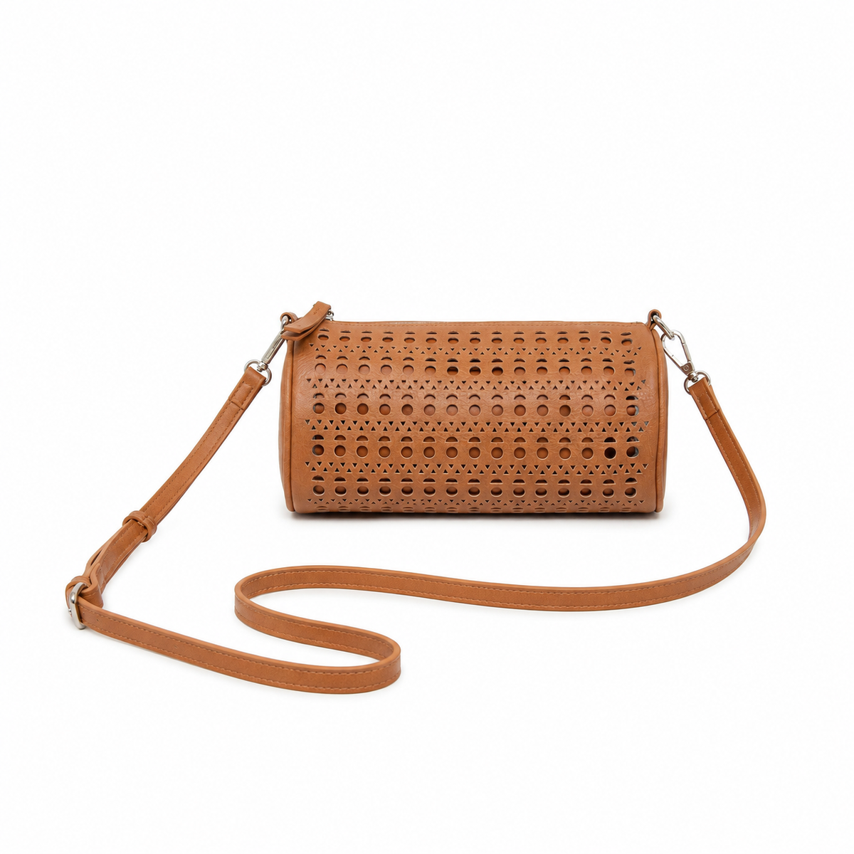 Delilah Tan Barrel Bag Crossbody Bag
