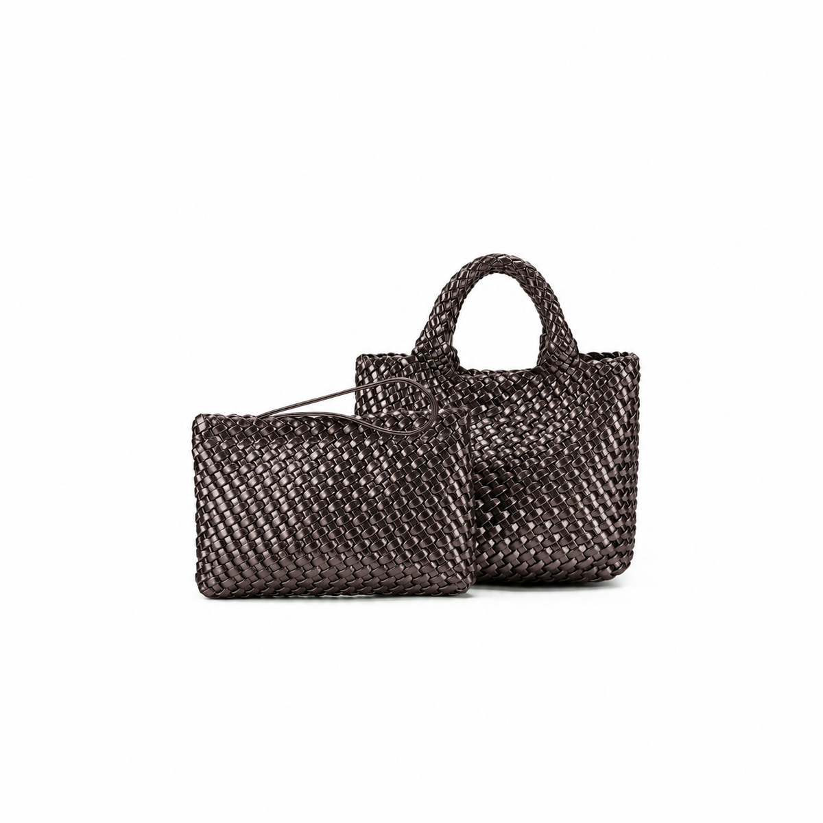 Mariella Metallic Cocoa Medium Tote with Bonus Wristlet