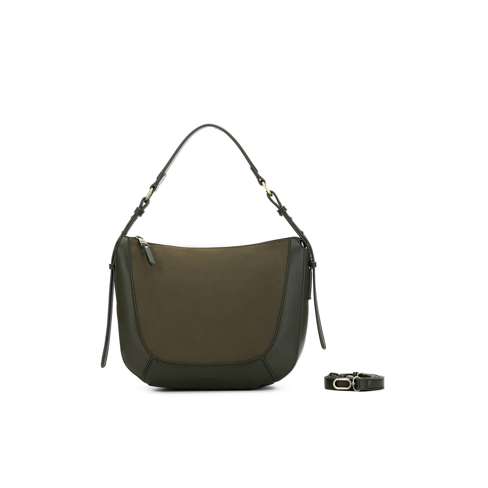 Fleur Dark Olive Suedette Top Handle Handbag