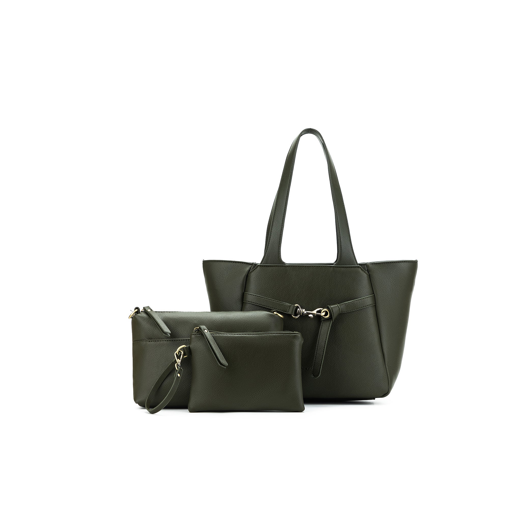 Emanuela Dark Olive 3 Piece Handbag Set