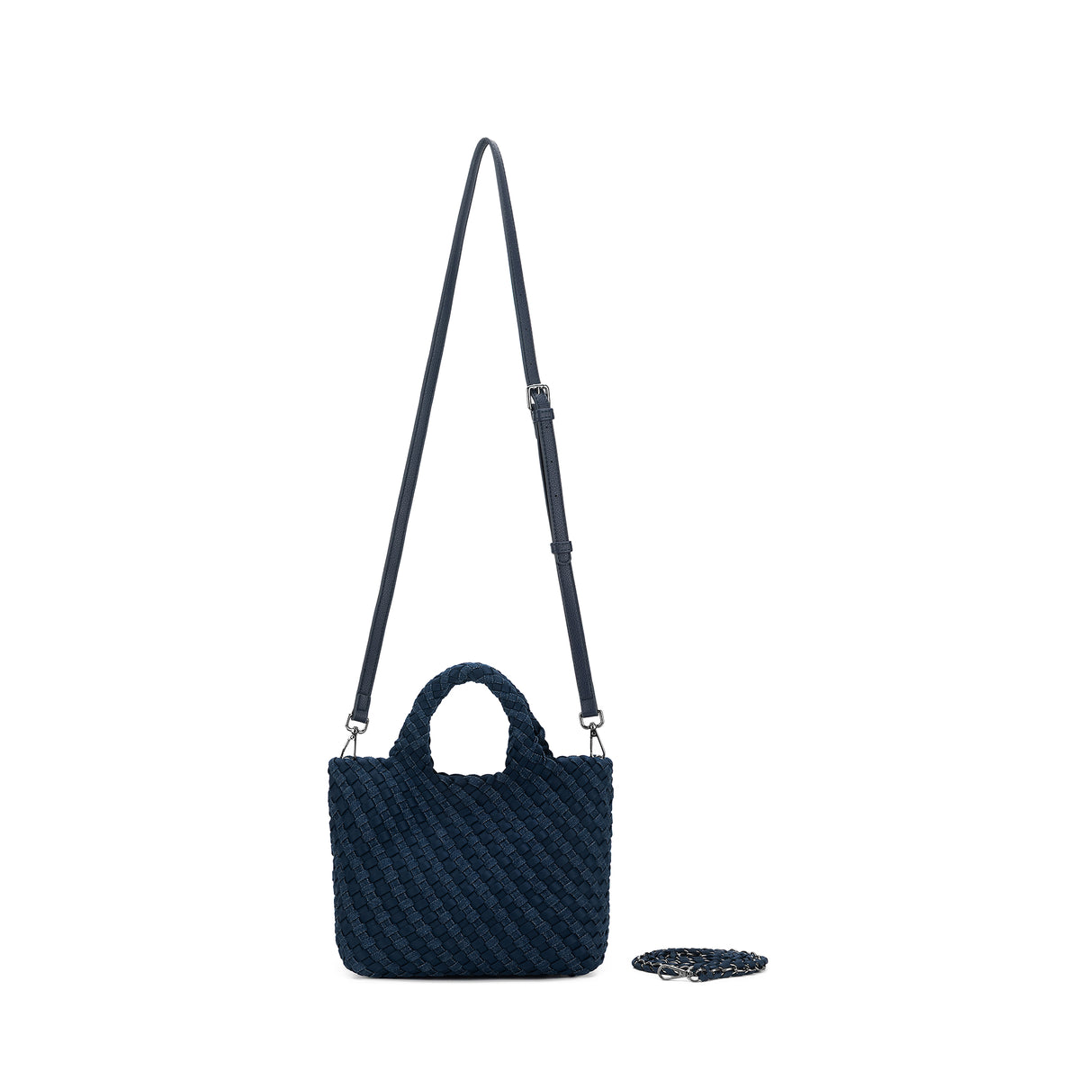 Jeannie Handwoven Neoprene & Denim Tote Set
