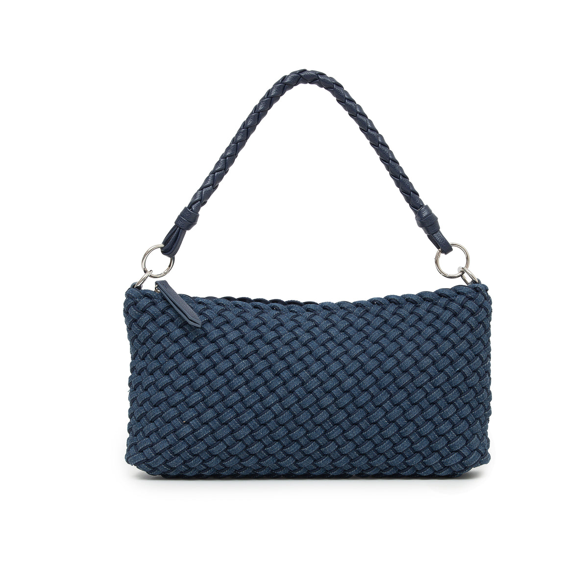 Lolita Denim Blue Woven East West Handbag