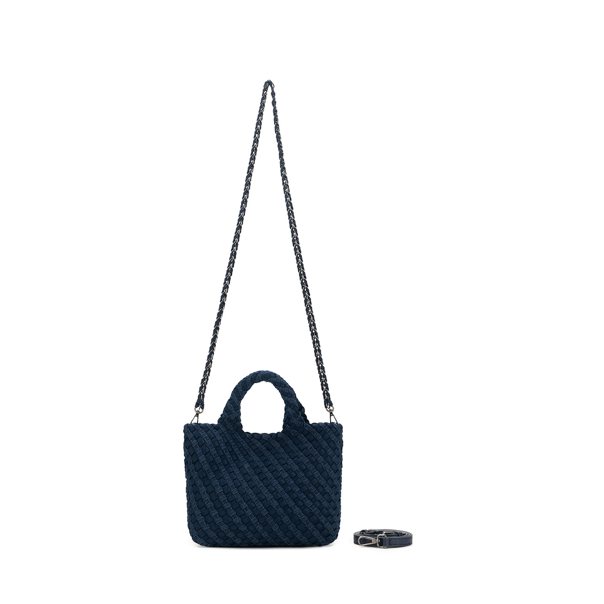 Jeannie Handwoven Neoprene & Denim Tote Set