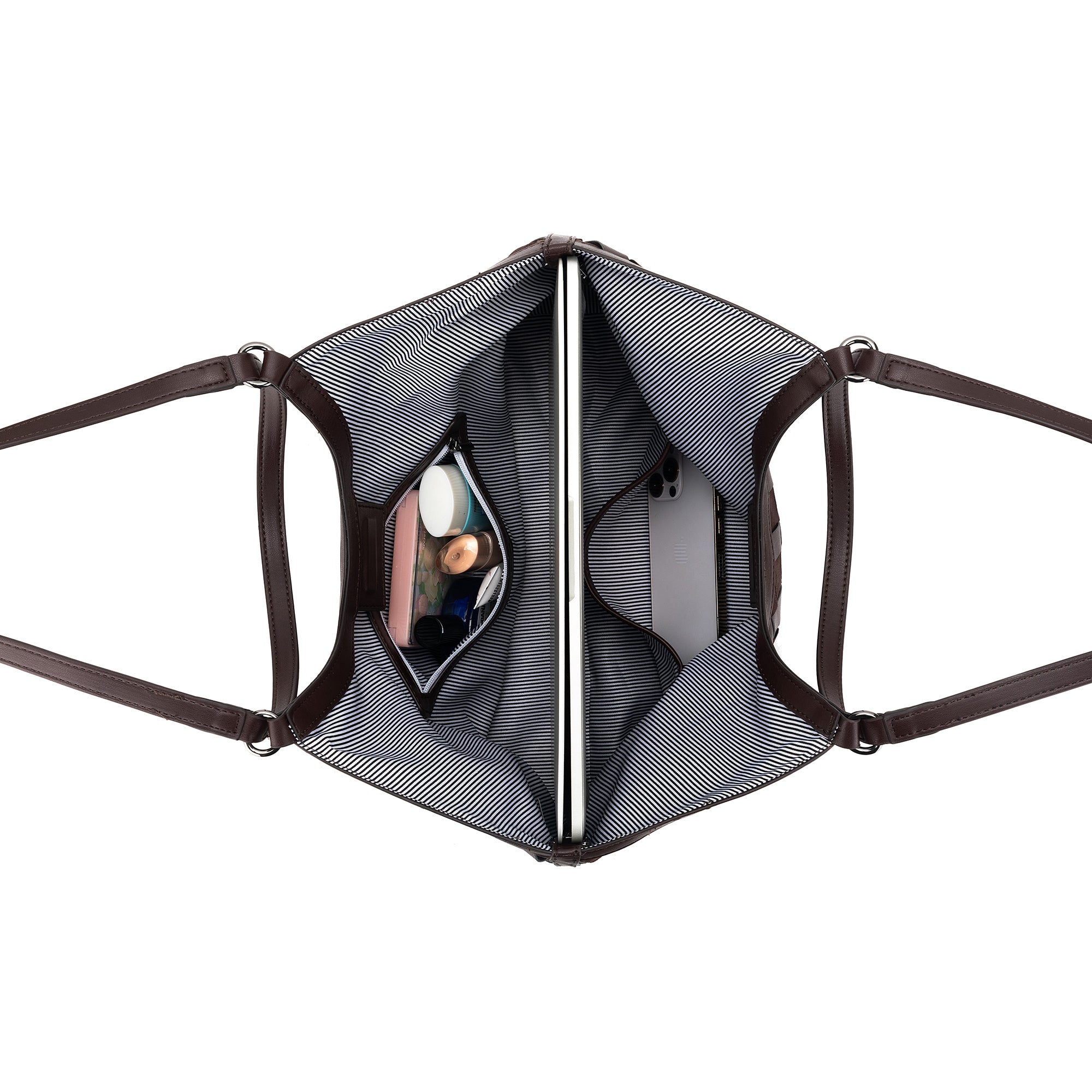 Waverly Cocoa 3 Piece Handwoven Handbag Tote