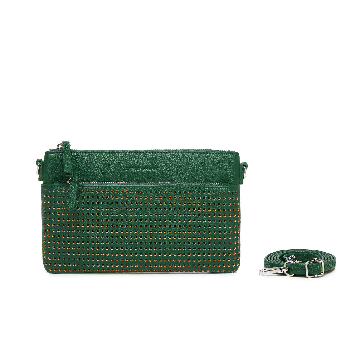 Milla Green Vegan Leather Crossbody & Clutch Bag