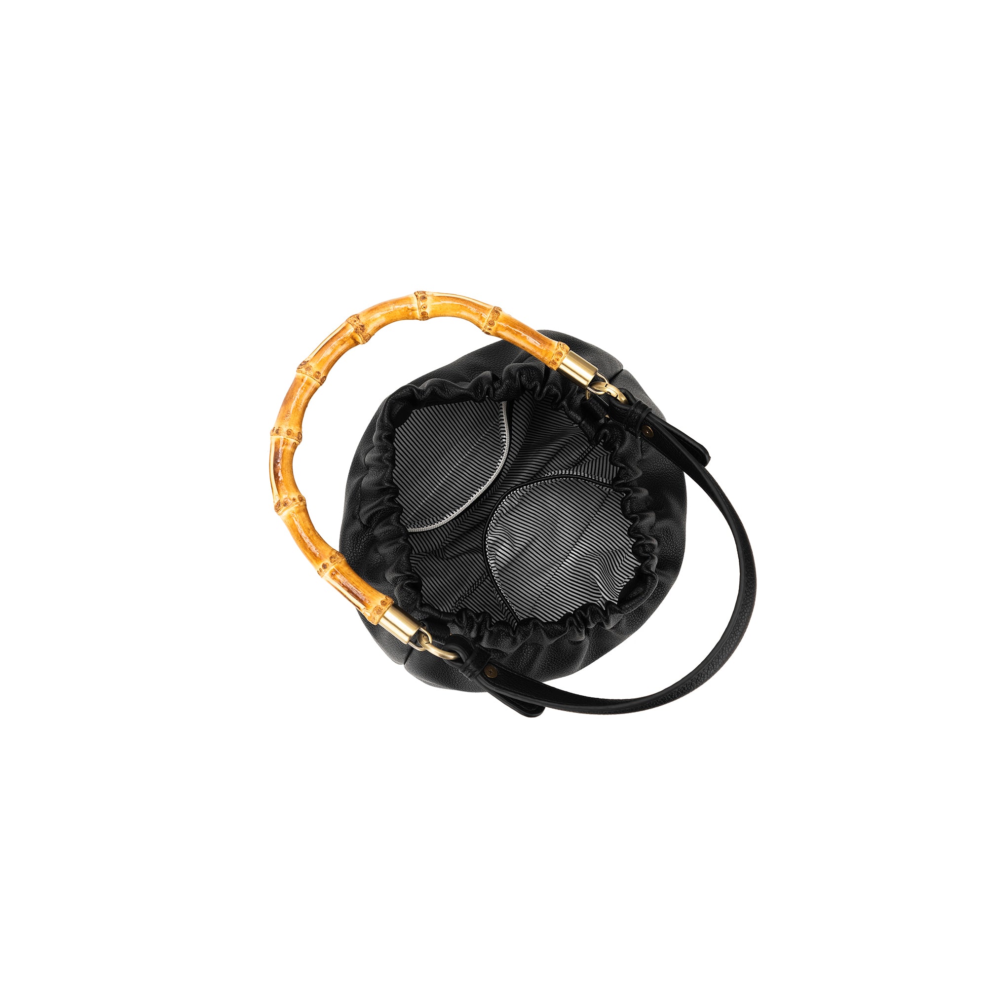 Catalina Black Bamboo Handle Crossbody Bag