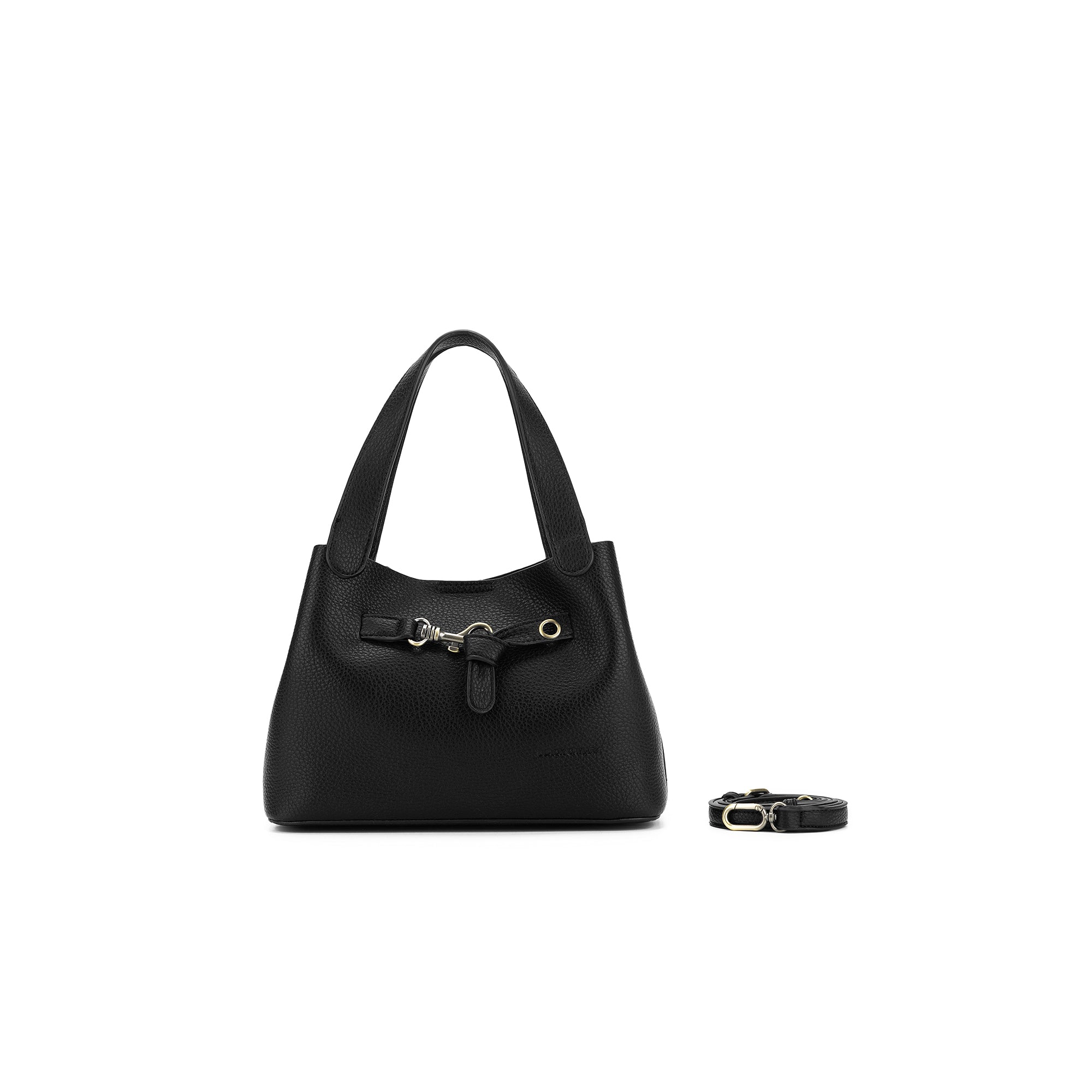 Brielle Black 2 Piece Top Handle Handbag Set