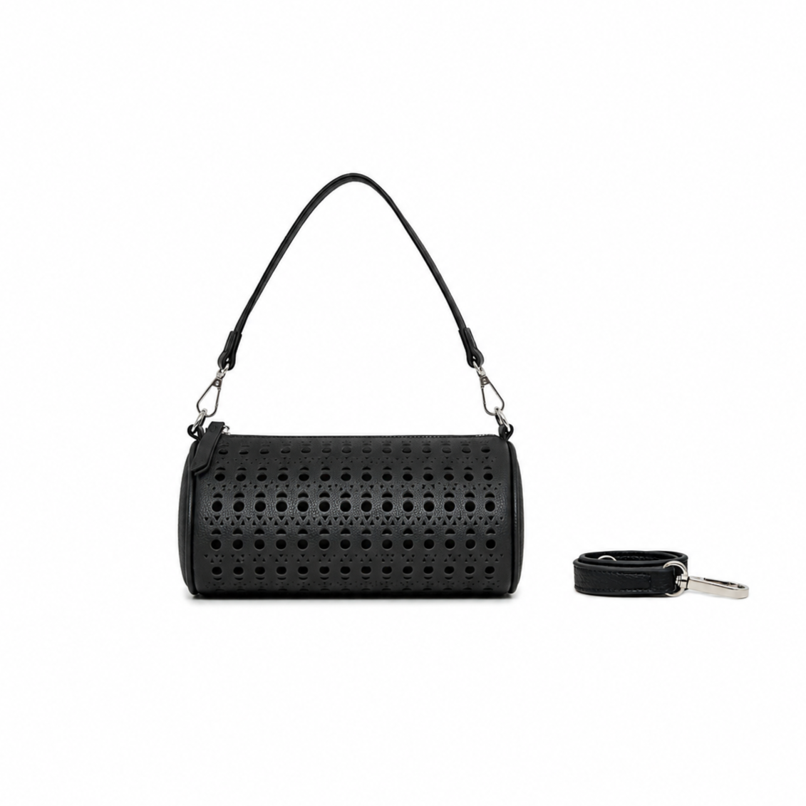 Delilah Black Barrel Bag Crossbody Bag
