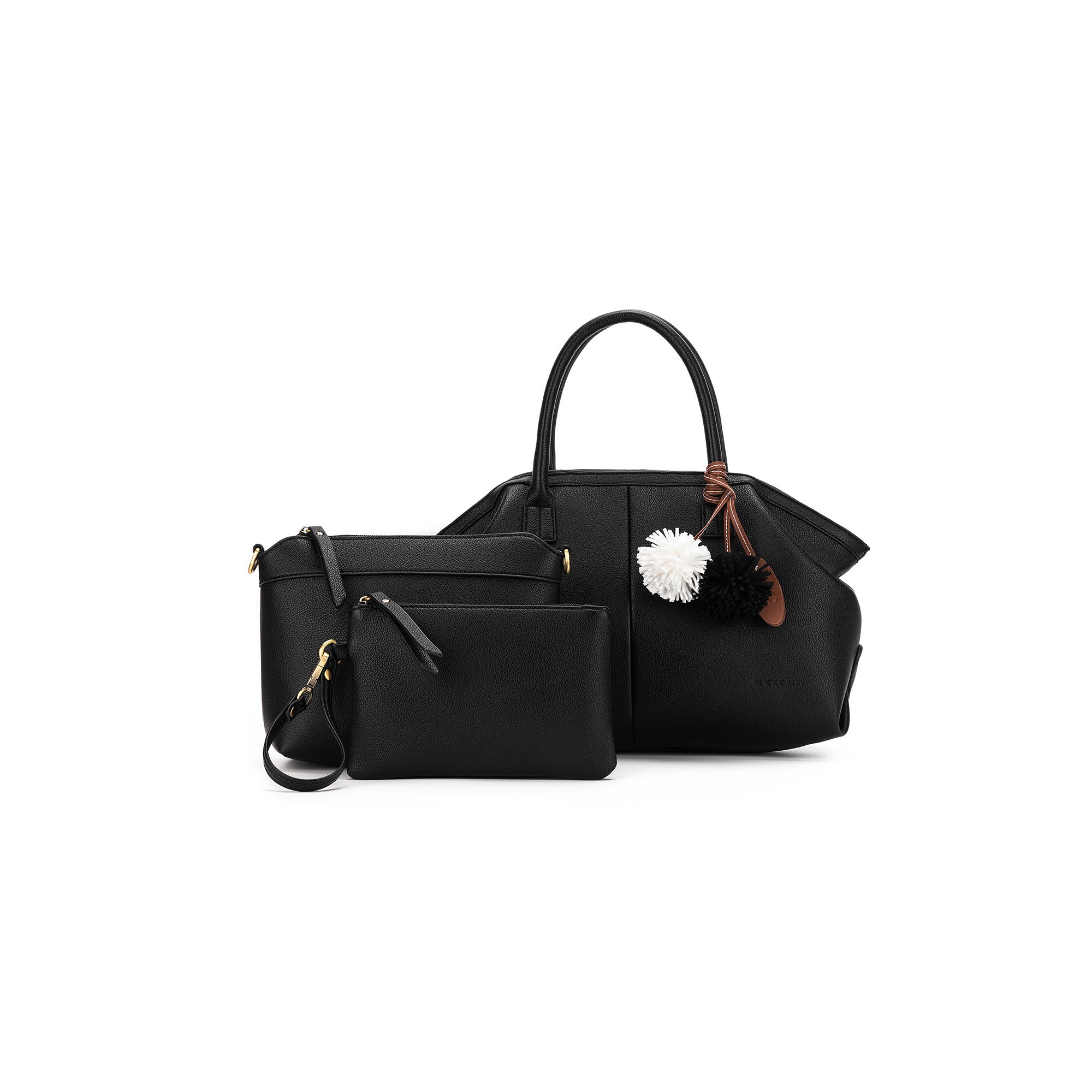 Camryn Black 3 Piece Bowler Bag