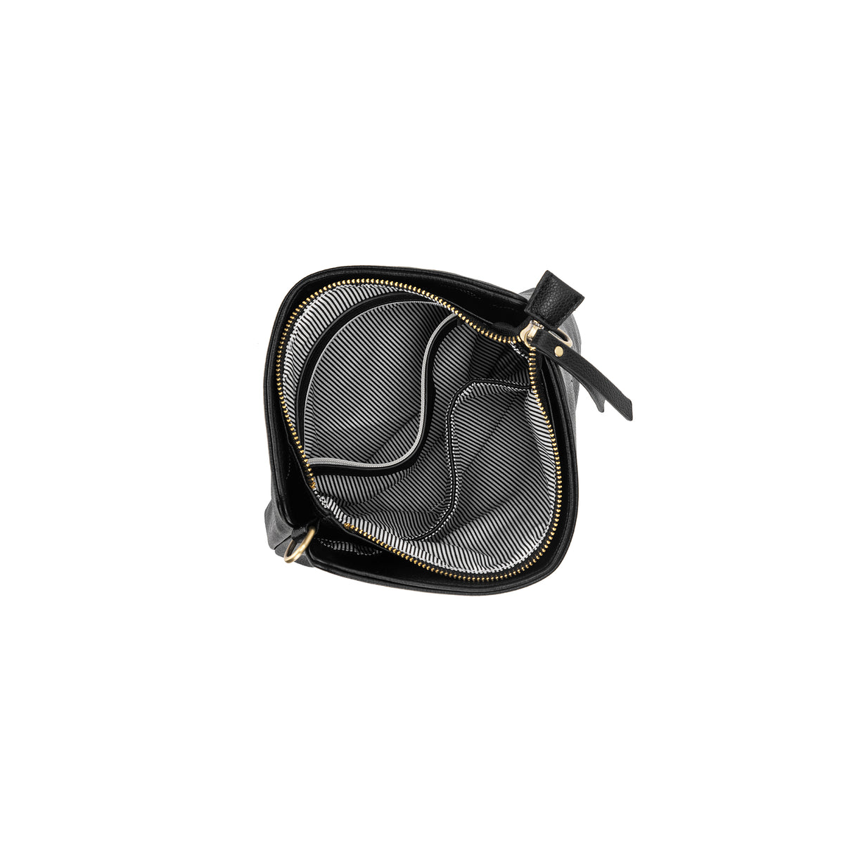 Callie Black 3 Compartment Crossbody Bag