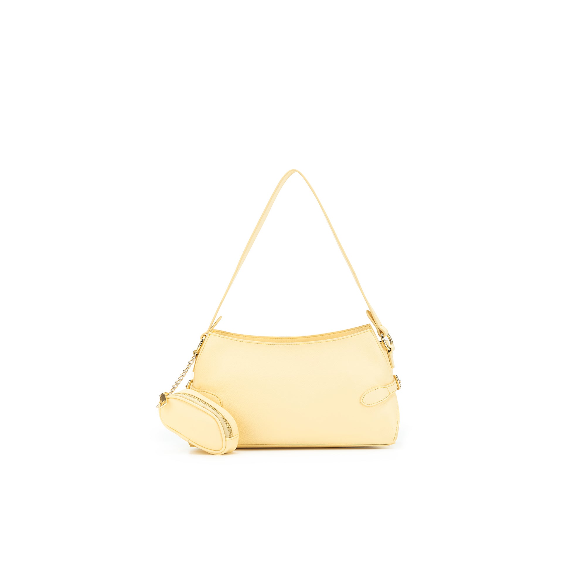 Messina Yellow Chiffon East West Shoulder Bag