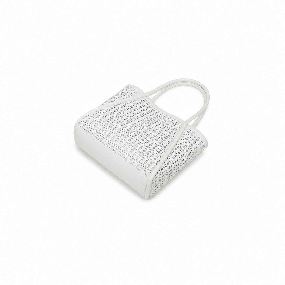 Isabel White 3 Piece Perforated Handbag