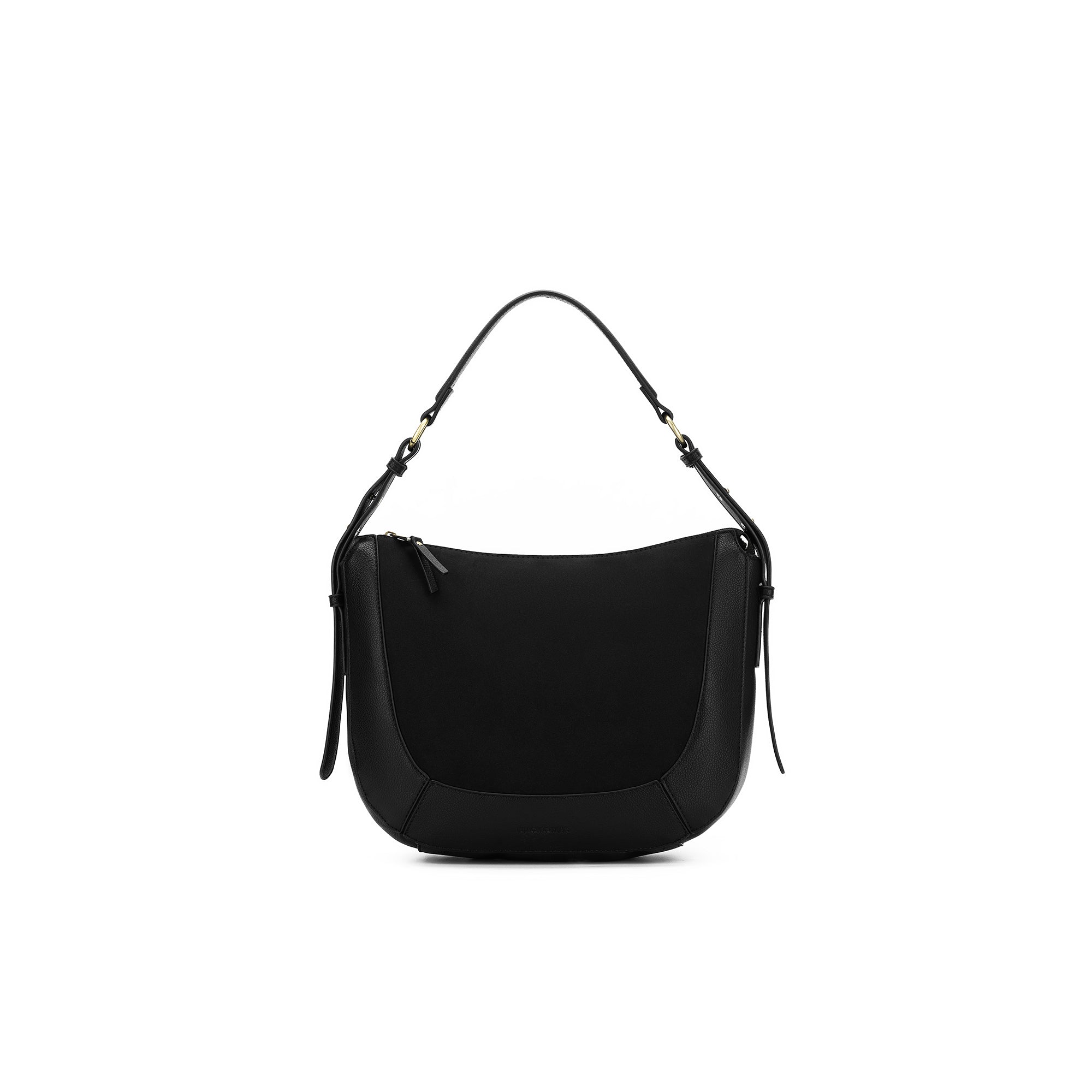 Fleur Black Suedette Top Handle Handbag