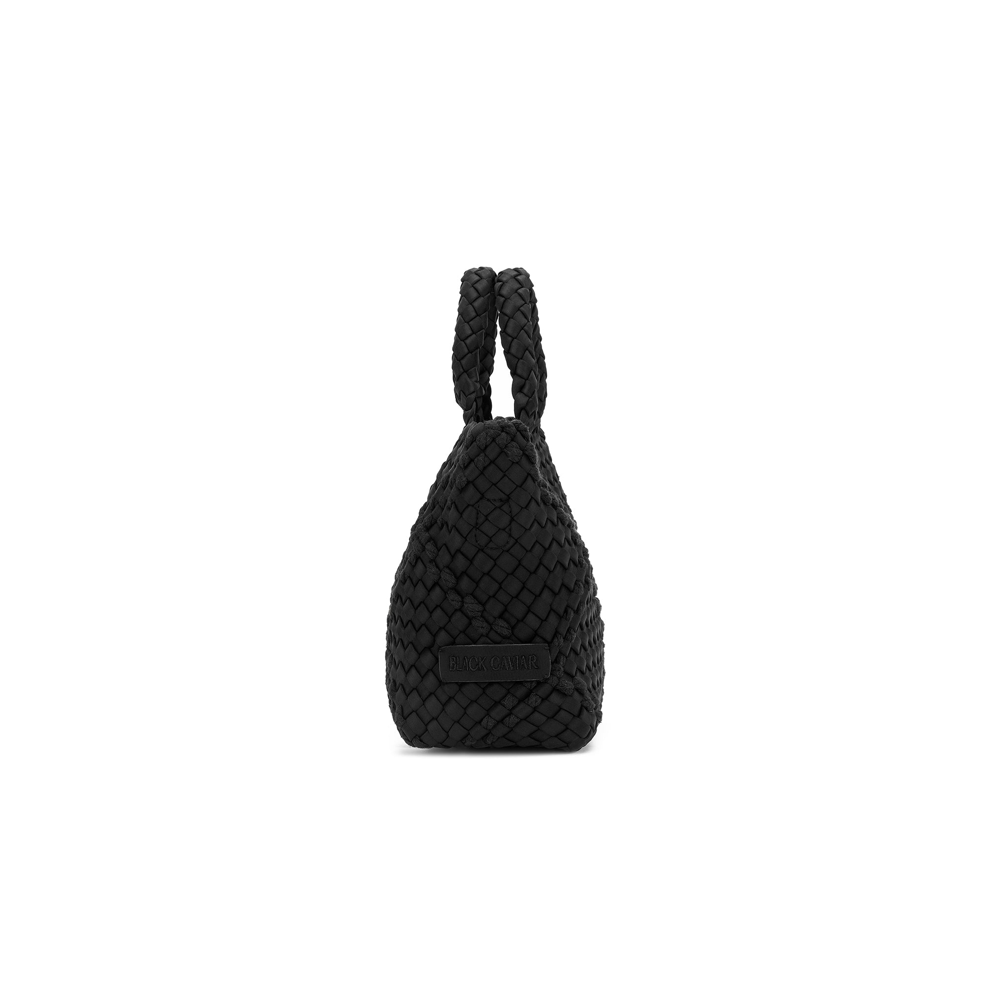 Panarea Black Woven Neoprene Mini Tote