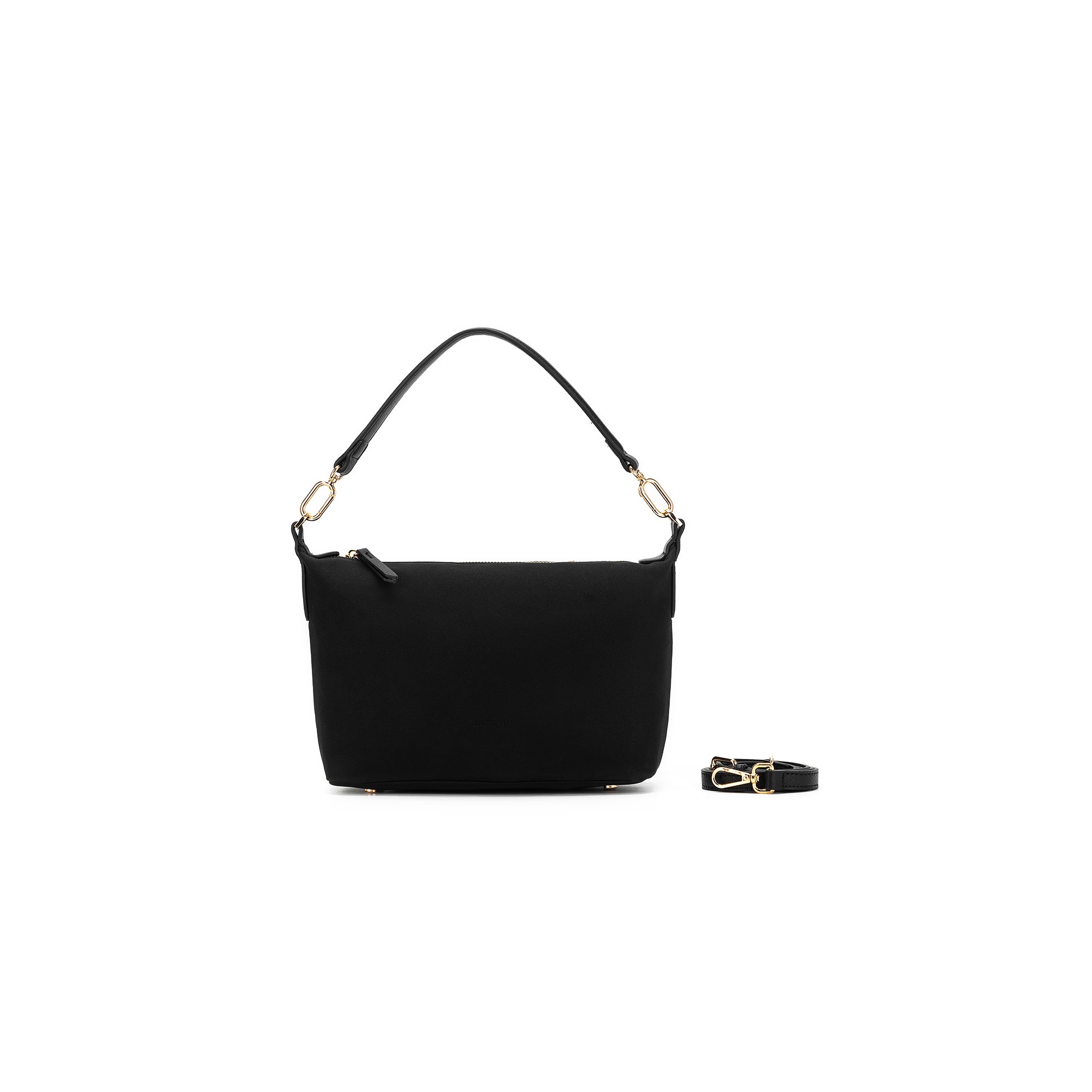 Robin Black Suede Top Handle Crossbody Bag