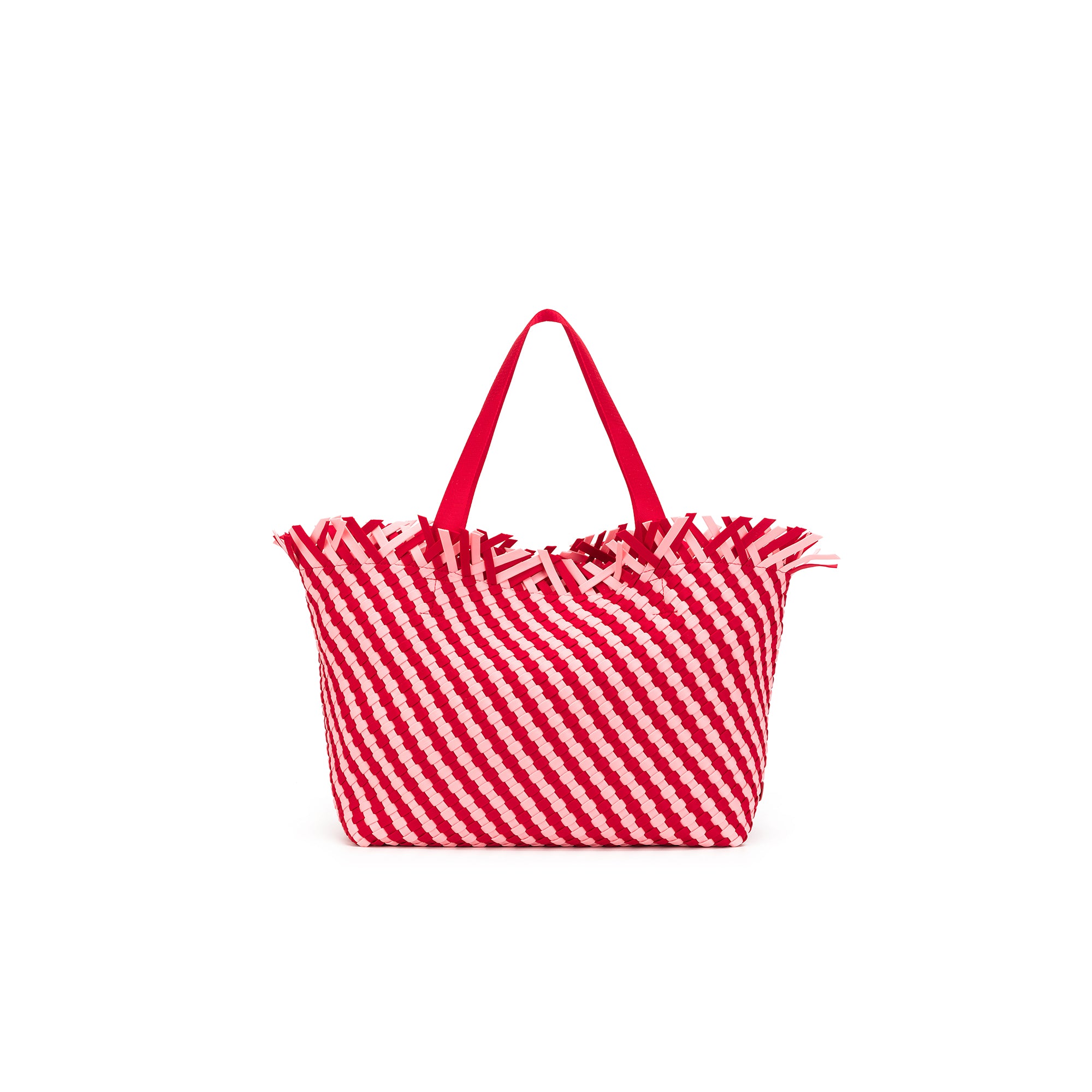 Bahama Pink/Red Large 2 Piece Woven Tote