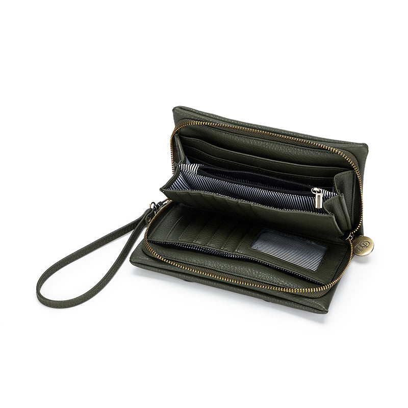 Sky Khaki Crossbody Phone Wallet
