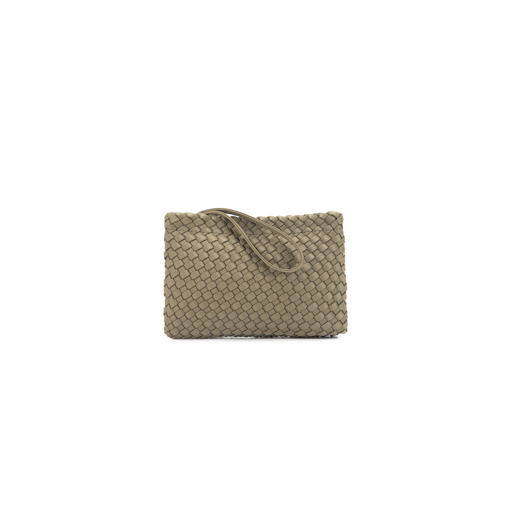 The Hampton Light Olive 2 Piece Handwoven Neoprene Handbag