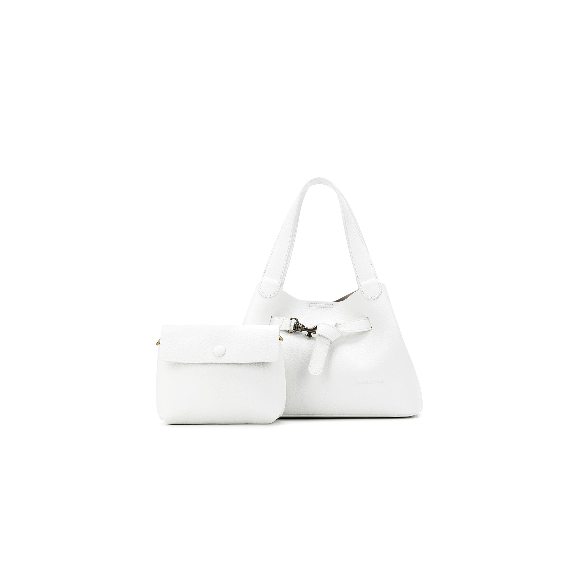 Brielle White 2 Piece Top Handle Handbag Set