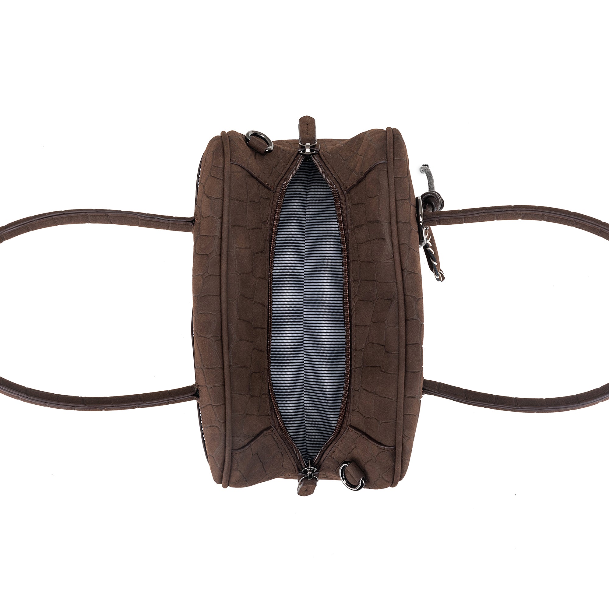 Lucinda Croc Coffee Handbag Tote