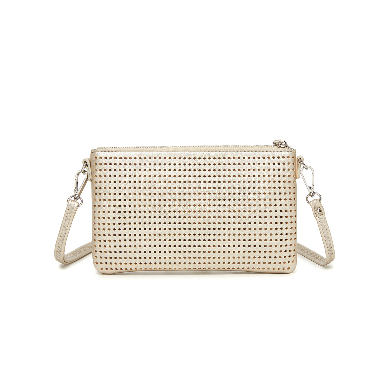 Milla Gold Vegan Leather Crossbody & Clutch Bag