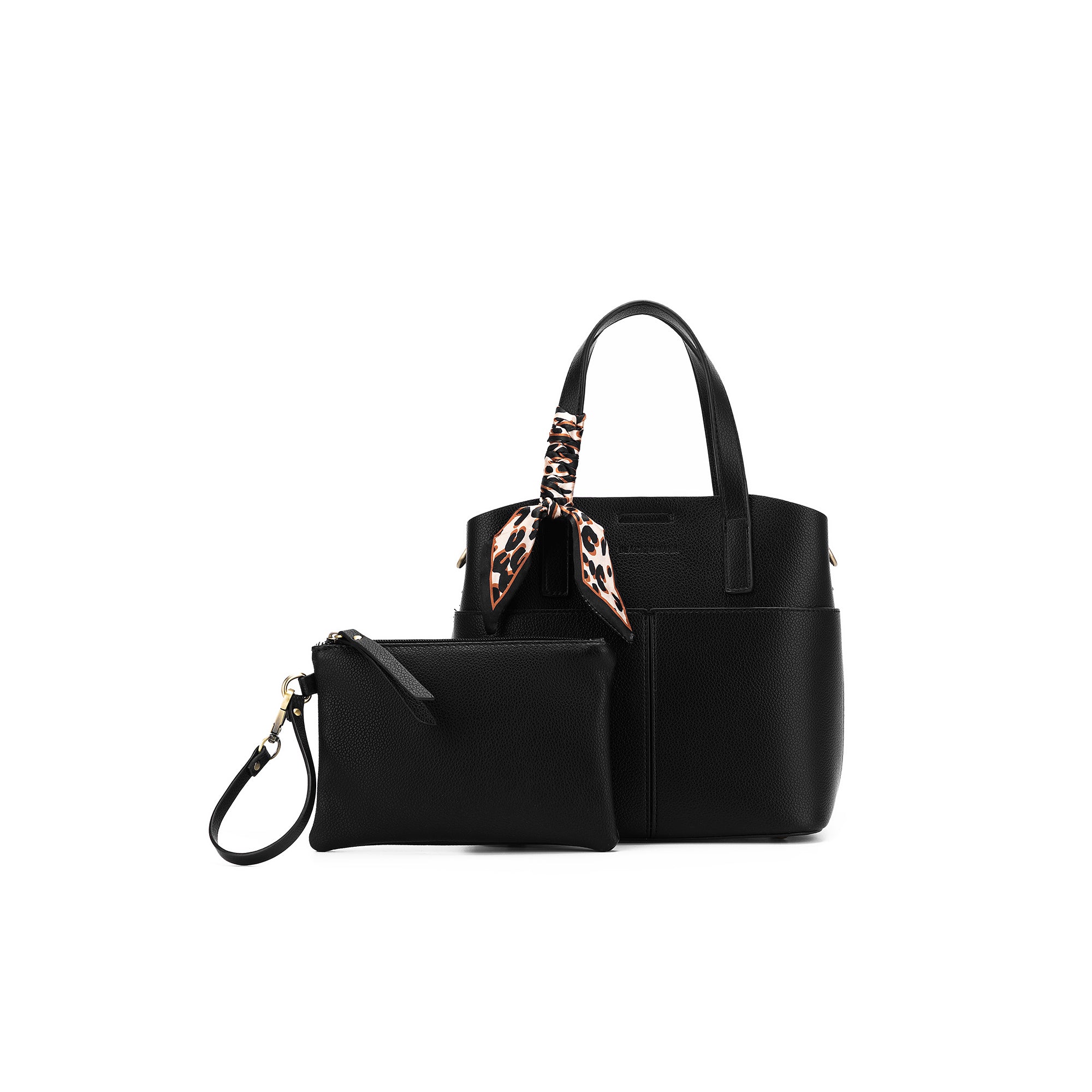 Amelie Black 2 Piece Top Handle Bag