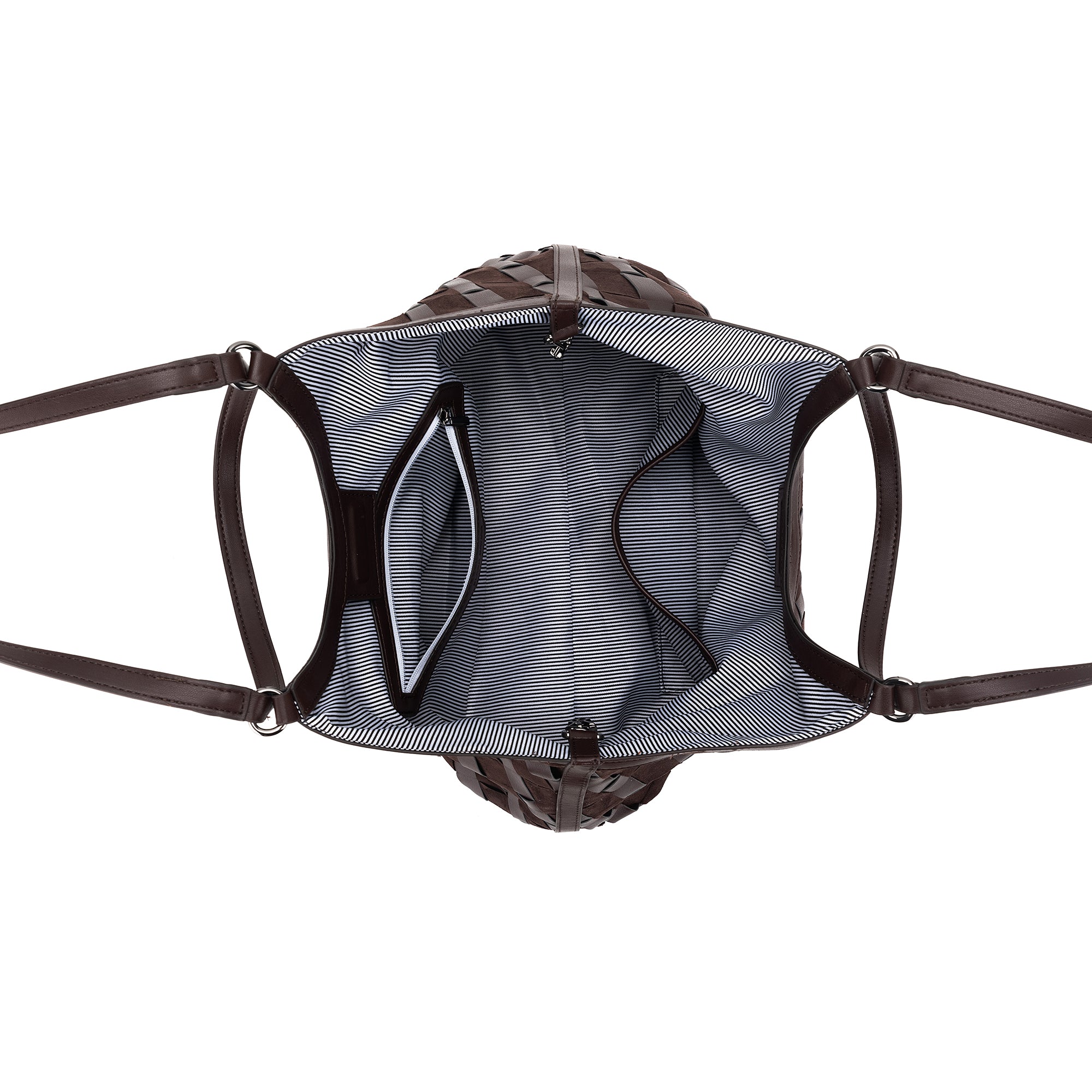 Waverly Cocoa 3 Piece Handwoven Handbag Tote