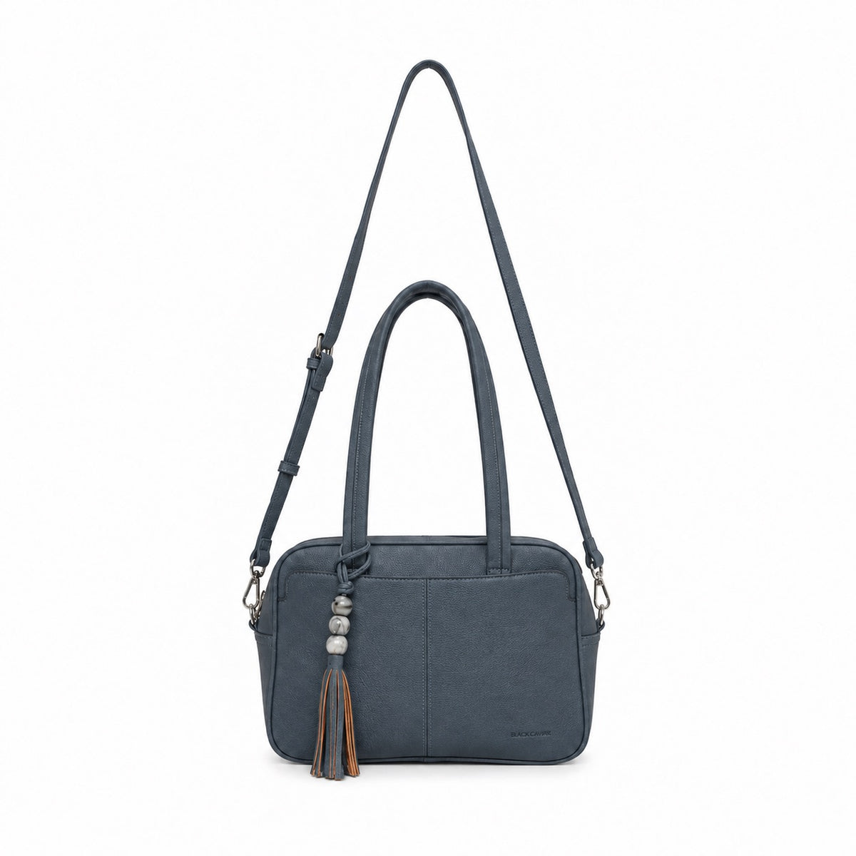 Angelique Gunmetal Blue 2 Piece Bowler Handbag