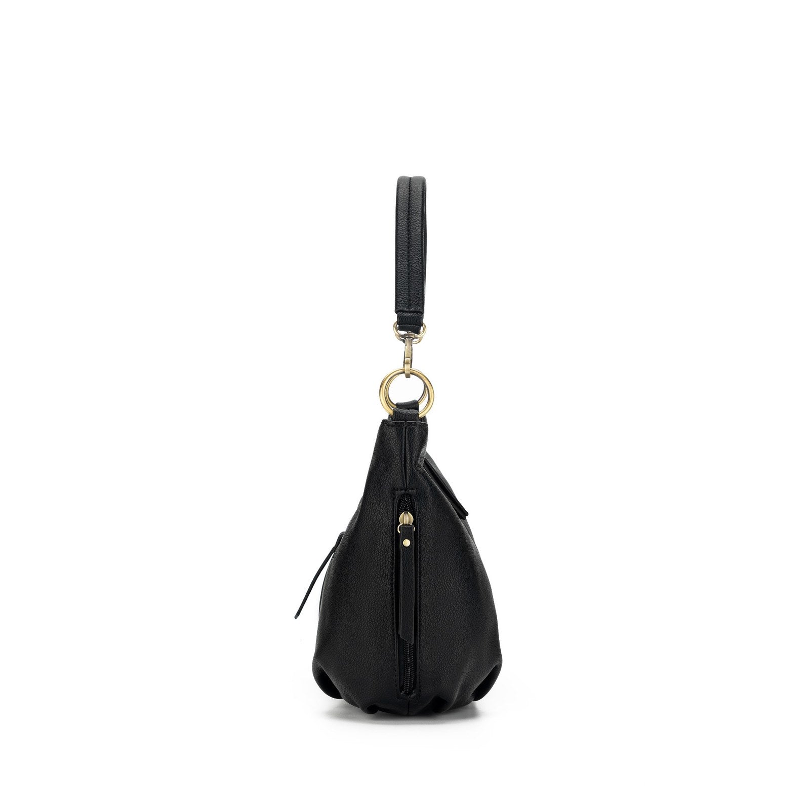 Carey Black Vegan Leather Crossbody Bag