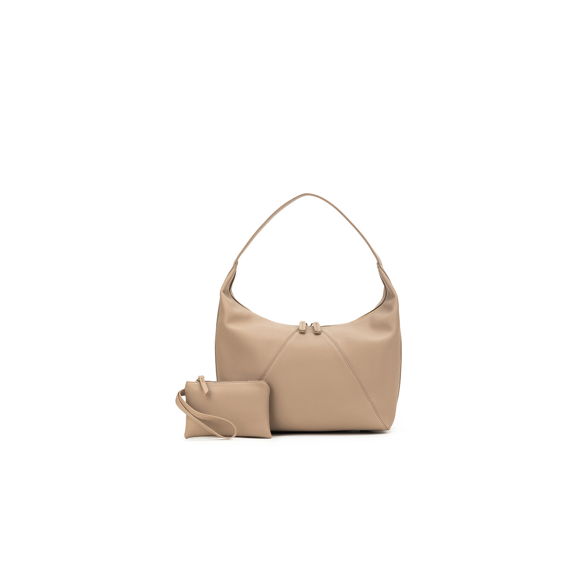 Oakley Beige 2 Piece Hobo Tote