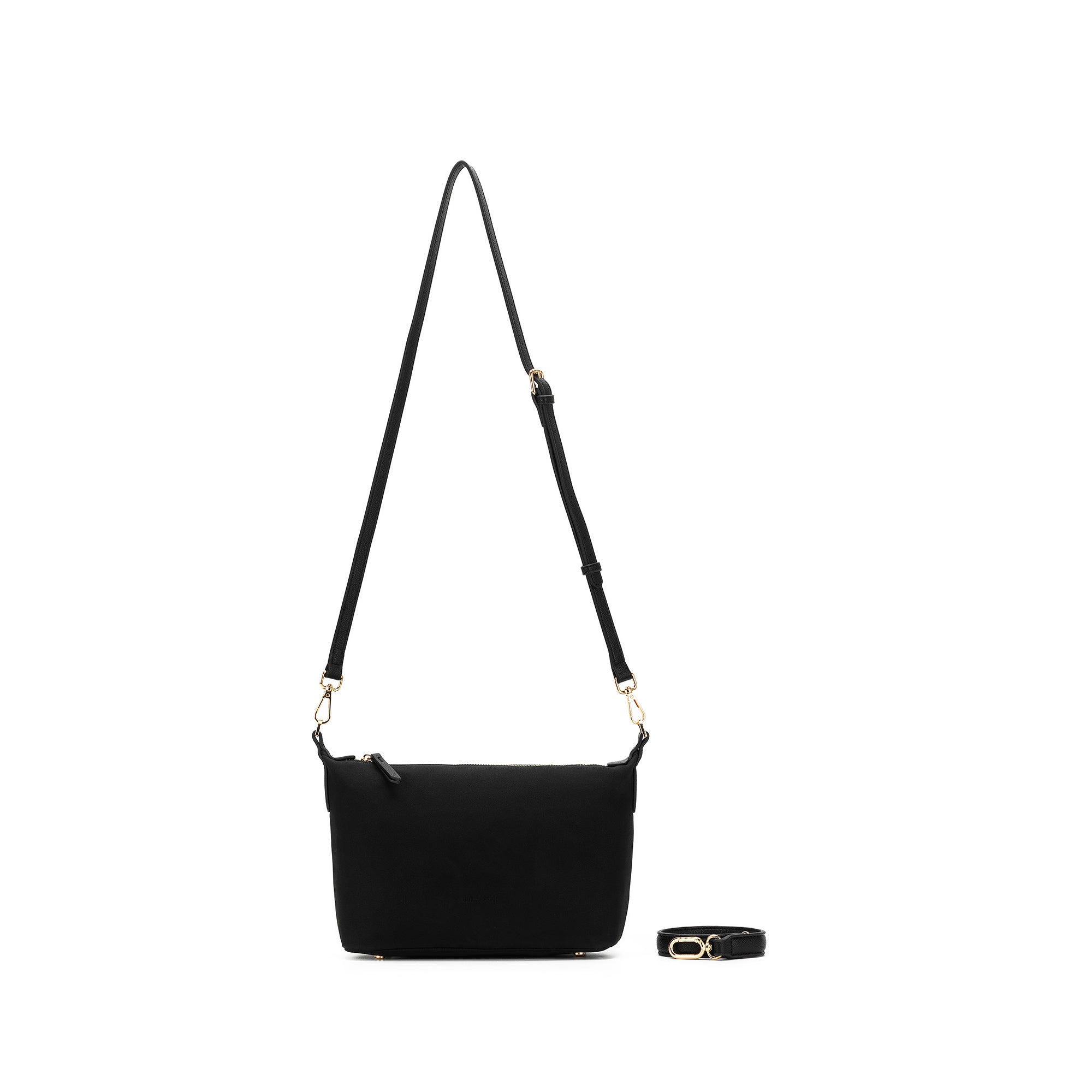 Robin Black Suede Top Handle Crossbody Bag