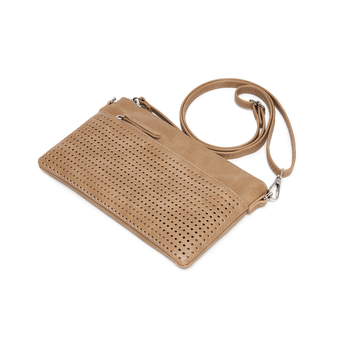 Milla Sand Vegan Leather Crossbody & Clutch Bag