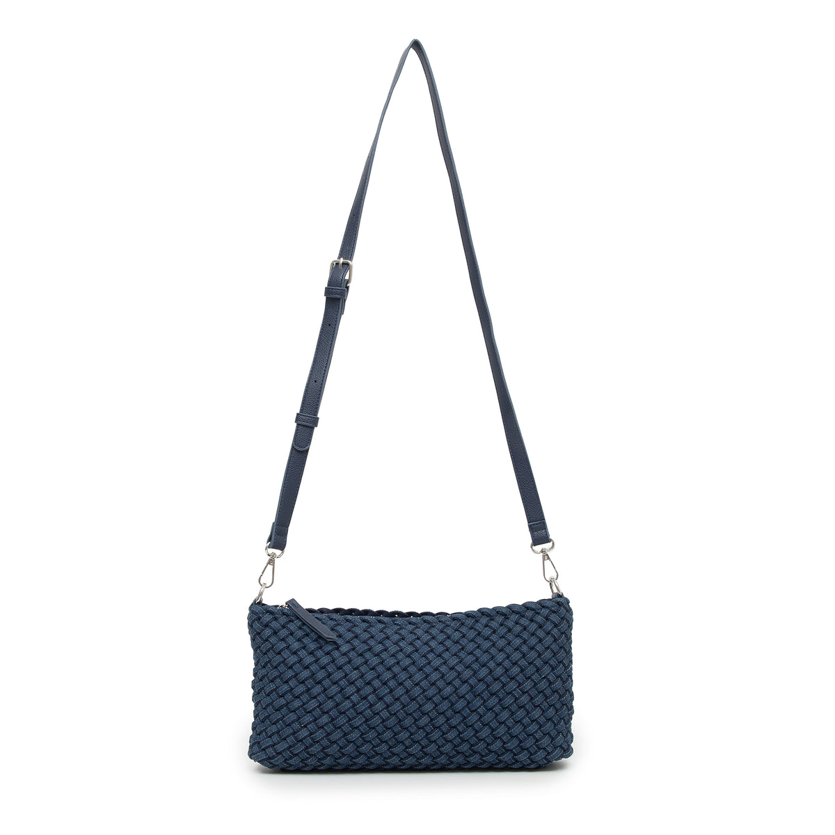Lolita Denim Blue Woven East West Handbag