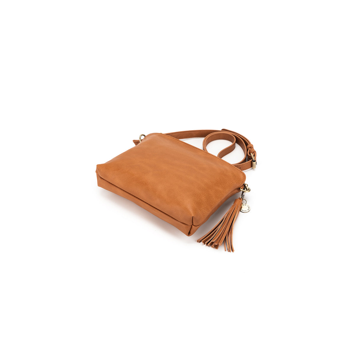 Callie Tan 3 Compartment Crossbody Bag