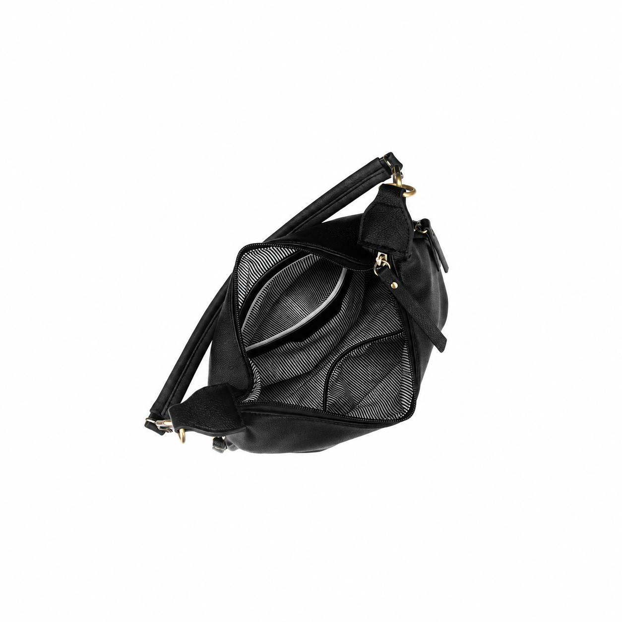 Carey Black Vegan Leather Crossbody Bag