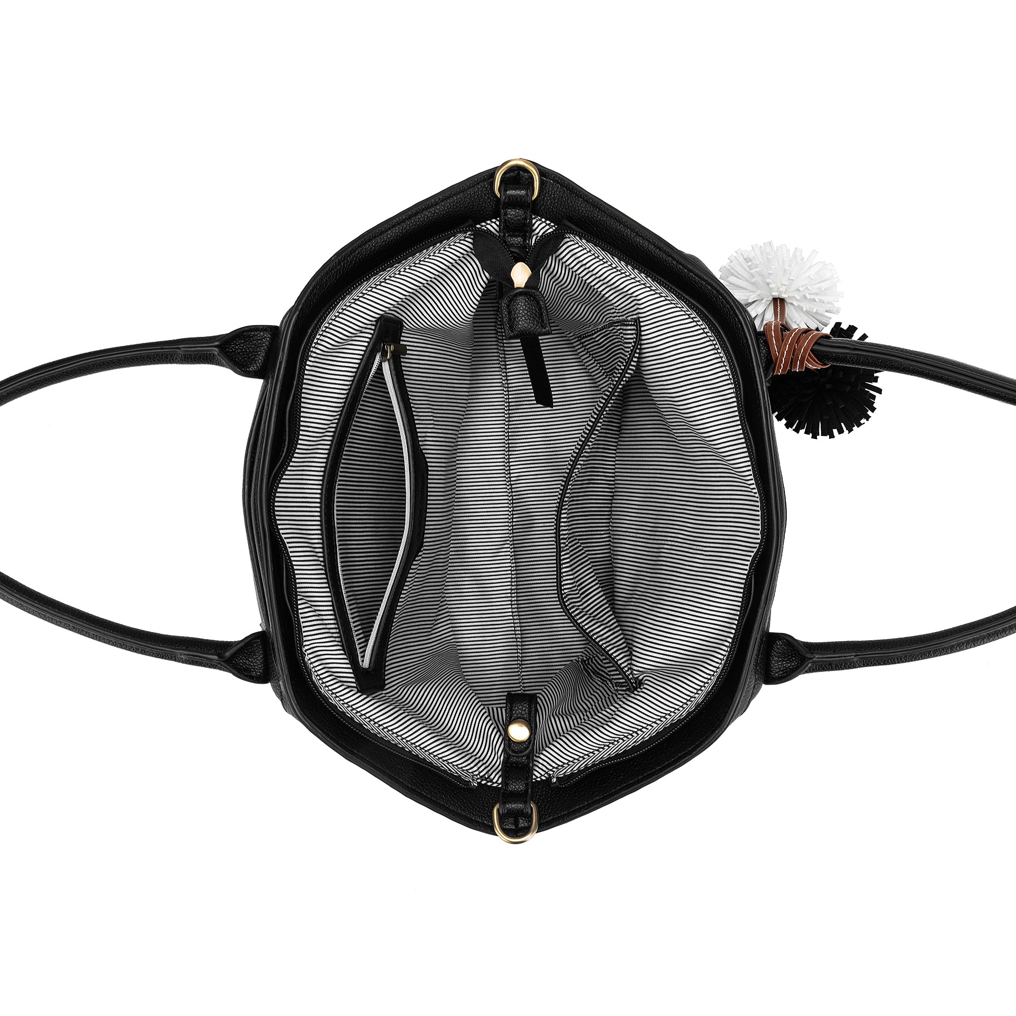 Camryn Black 3 Piece Bowler Bag