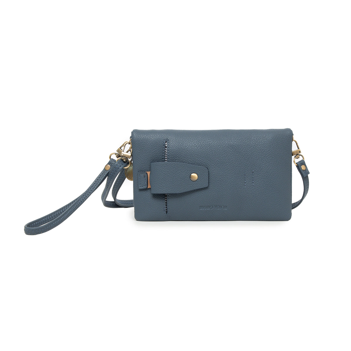 Mavie Gunmetal Blue Crossbody Wallet